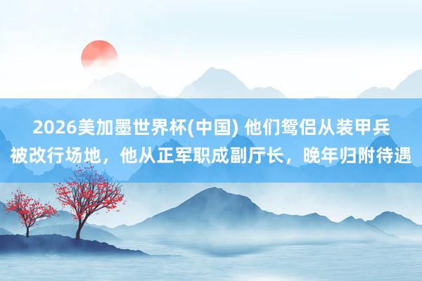 2026美加墨世界杯(中國) 他們鴛侶從裝甲兵被改行場地，他從正軍職成副廳長，晚年歸附待遇