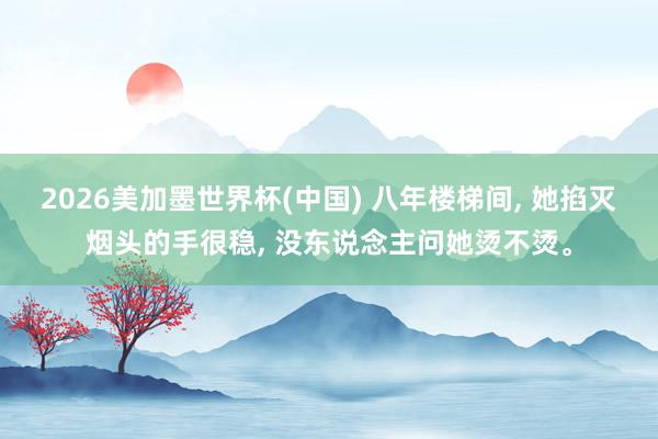 2026美加墨世界杯(中國(guó)) 八年樓梯間, 她掐滅煙頭的手很穩(wěn), 沒(méi)東說(shuō)念主問(wèn)她燙不燙。