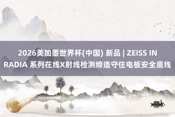 2026美加墨世界杯(中國) 新品 | ZEISS INRADIA 系列在線X射線檢測締造守住電板安全底線