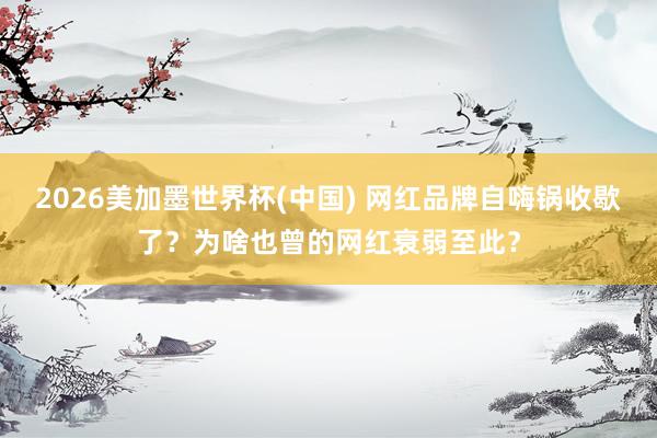 2026美加墨世界杯(中國) 網(wǎng)紅品牌自嗨鍋收歇了？為啥也曾的網(wǎng)紅衰弱至此？