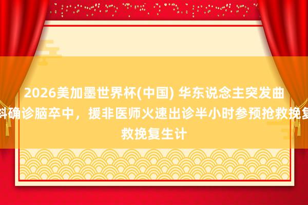2026美加墨世界杯(中國(guó)) 華東說(shuō)念主突發(fā)曲直傾斜確診腦卒中，援非醫(yī)師火速出診半小時(shí)參預(yù)搶救挽復(fù)生計(jì)