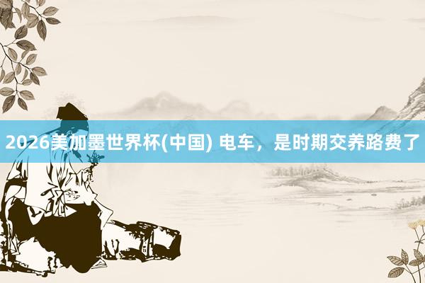 2026美加墨世界杯(中國) 電車，是時期交養路費了