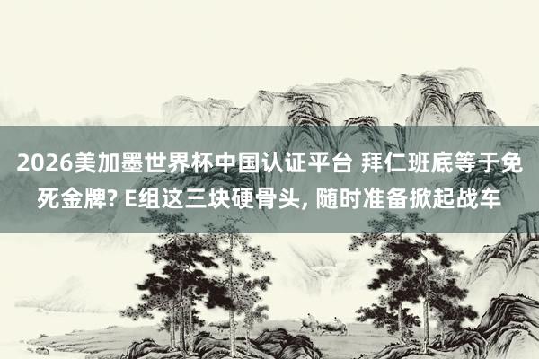 2026美加墨世界杯中國認(rèn)證平臺(tái) 拜仁班底等于免死金牌? E組這三塊硬骨頭, 隨時(shí)準(zhǔn)備掀起戰(zhàn)車